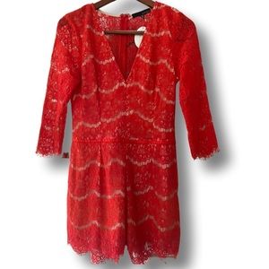 Gorgeous red lace romper